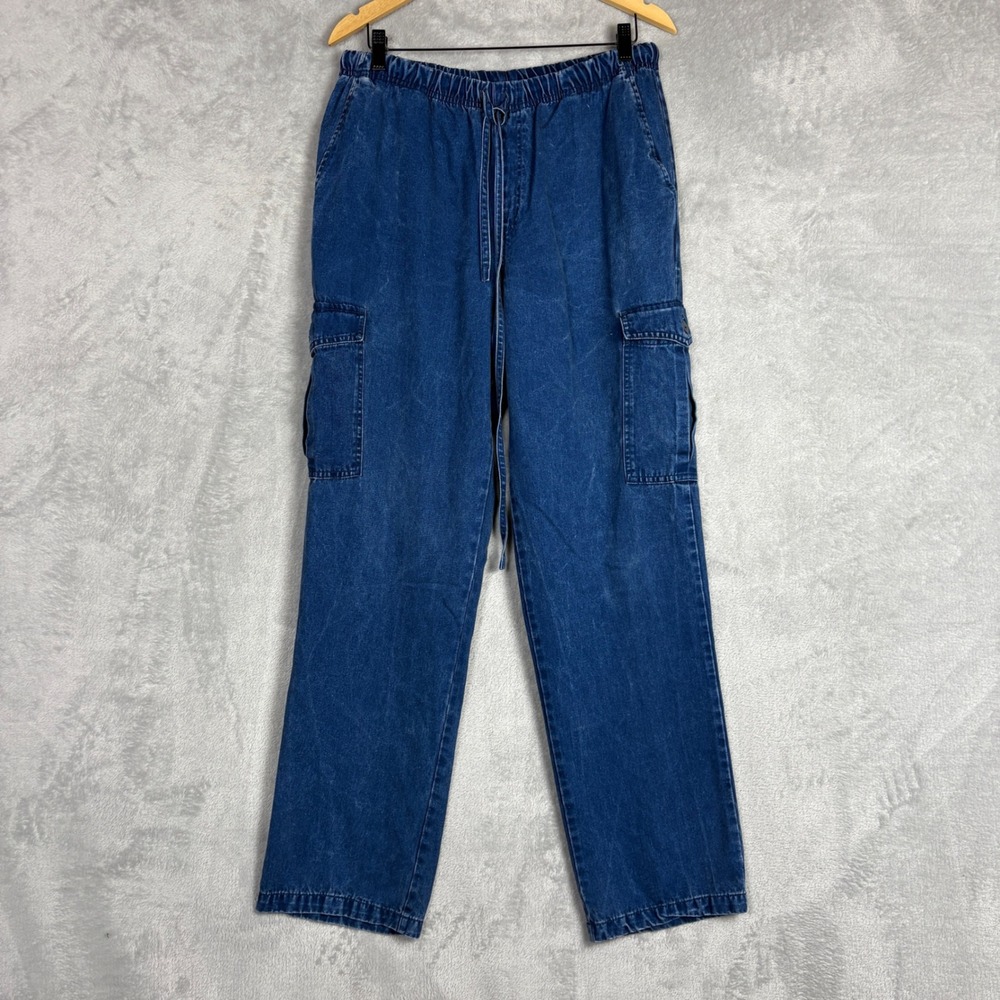 Terraware Cargo Pants Small Tencel Lyocell Drawstring Utility Straight Relaxed